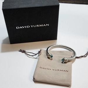 David Yurman Silver Bracelet with Blue Accents